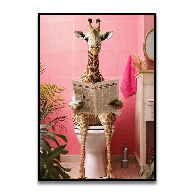 DecorBites™ Funny Cat Bathroom Wall Art Poster
