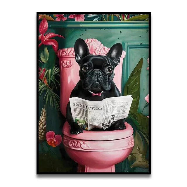 DecorBites™ Funny Cat Bathroom Wall Art Poster