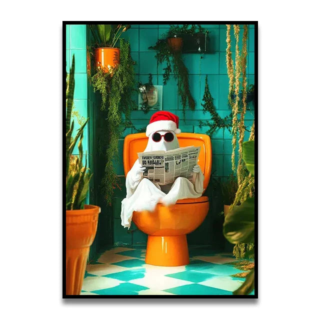 DecorBites™ Funny Cat Bathroom Wall Art Poster