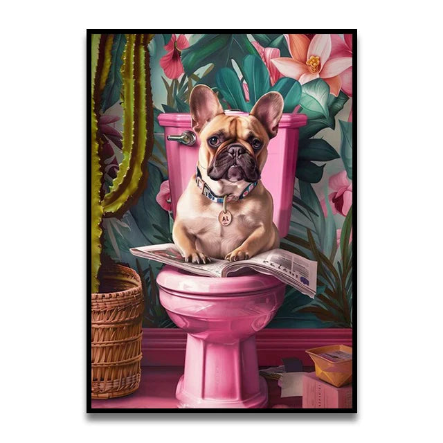 DecorBites™ Funny Cat Bathroom Wall Art Poster