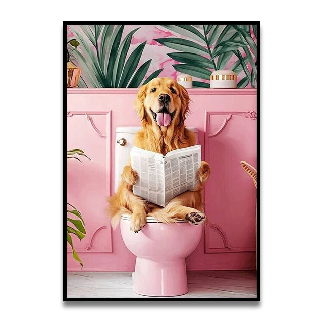 DecorBites™ Funny Cat Bathroom Wall Art Poster