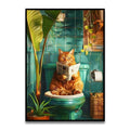 DecorBites™ Funny Cat Bathroom Wall Art Poster