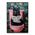 DecorBites™ Funny Cat Bathroom Wall Art Print