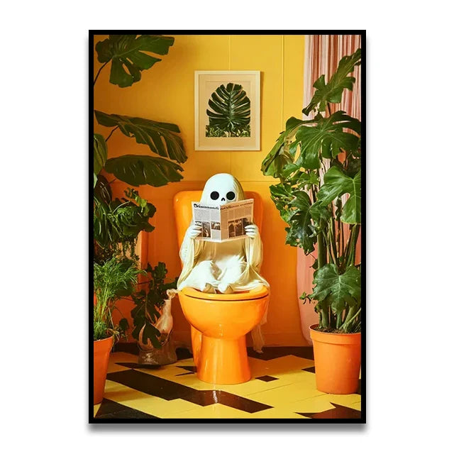 DecorBites™ Funny Cat Reading Canvas Wall Art