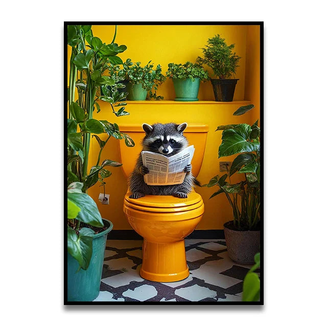 DecorBites™ Funny Cat Reading Canvas Wall Art