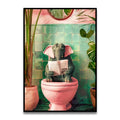 DecorBites™ Funny Cat Reading on Toilet Wall Art