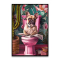 DecorBites™ Funny Cat Reading on Toilet Wall Art