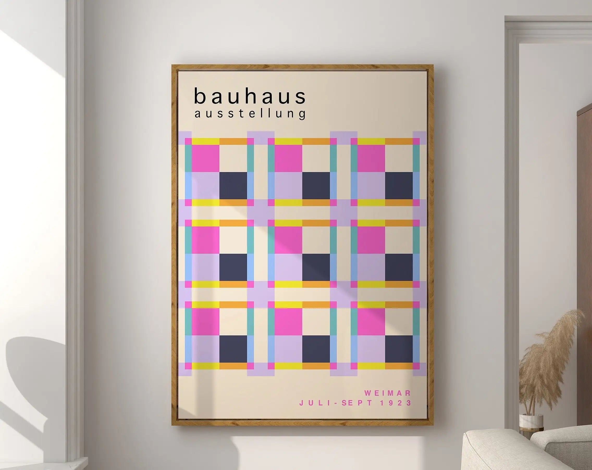 DecorBites™ Geometric Bauhaus Canvas Poster for Modern Home