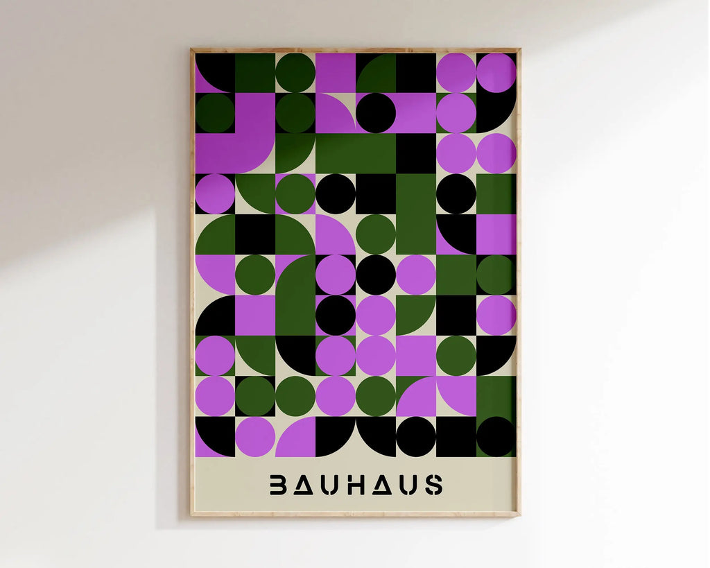 DecorBites™ Geometric Bauhaus Canvas Poster: Modern Retro Wall Art