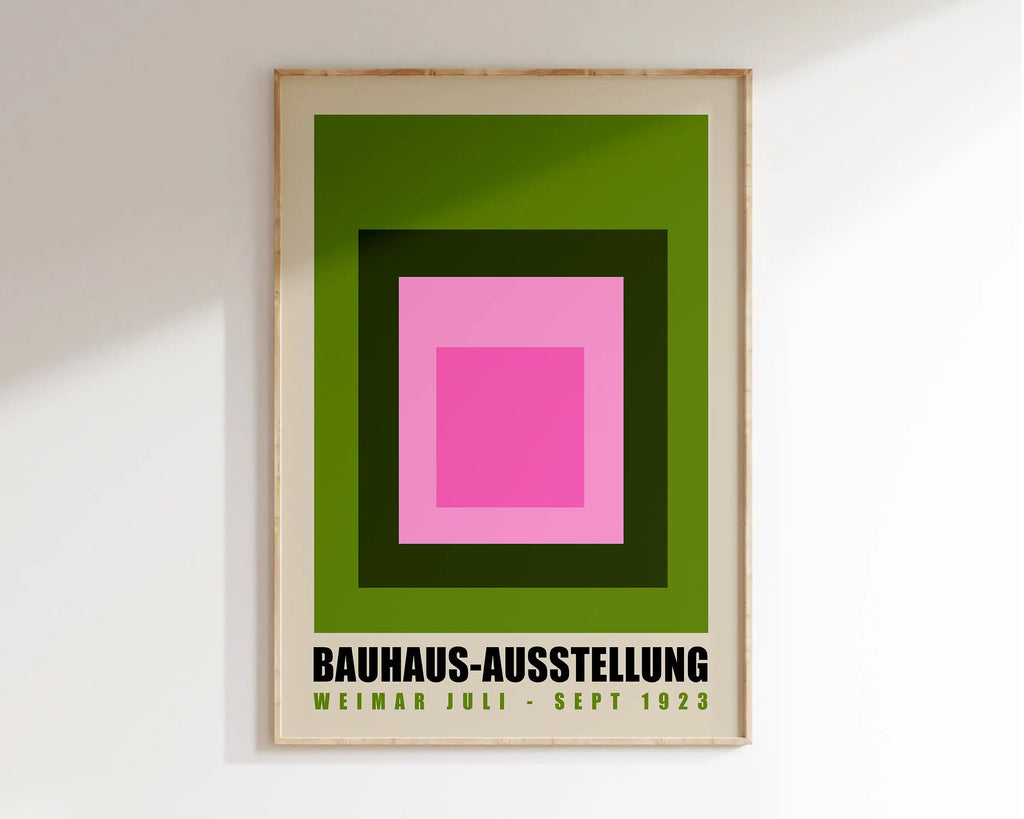 DecorBites™ Geometric Bauhaus Canvas Poster: Retro Mid-Century Decor