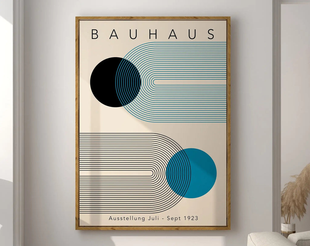 DecorBites™ Geometric Bauhaus Canvas Poster - Retro Mid-Century Wall Art