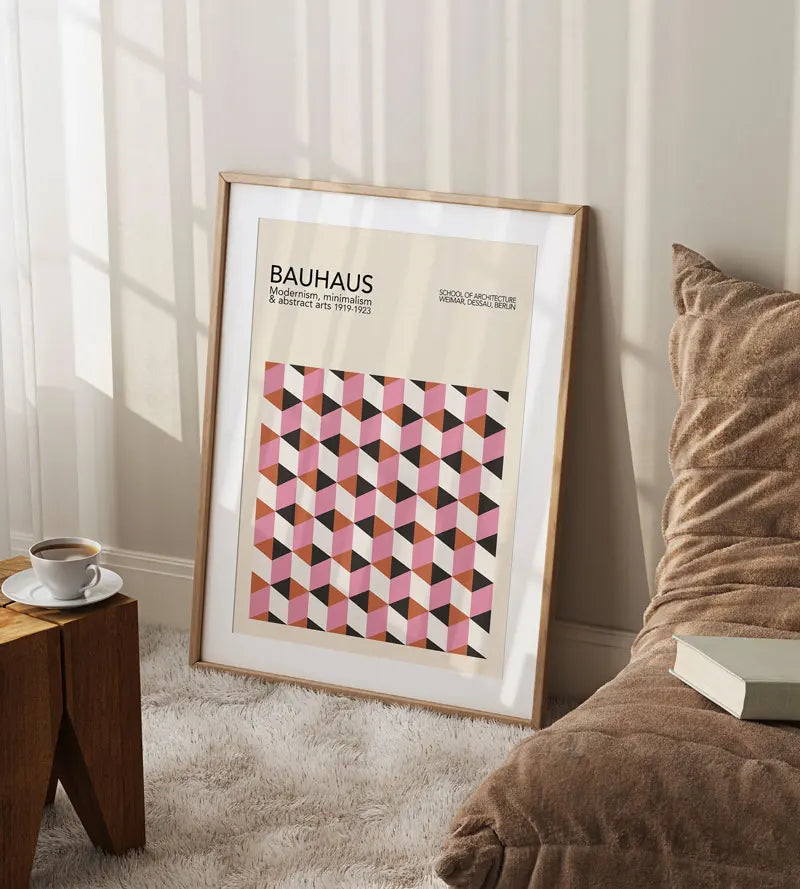 DecorBites™ Geometric Bauhaus Canvas Poster - Retro Mid Century Wall Art