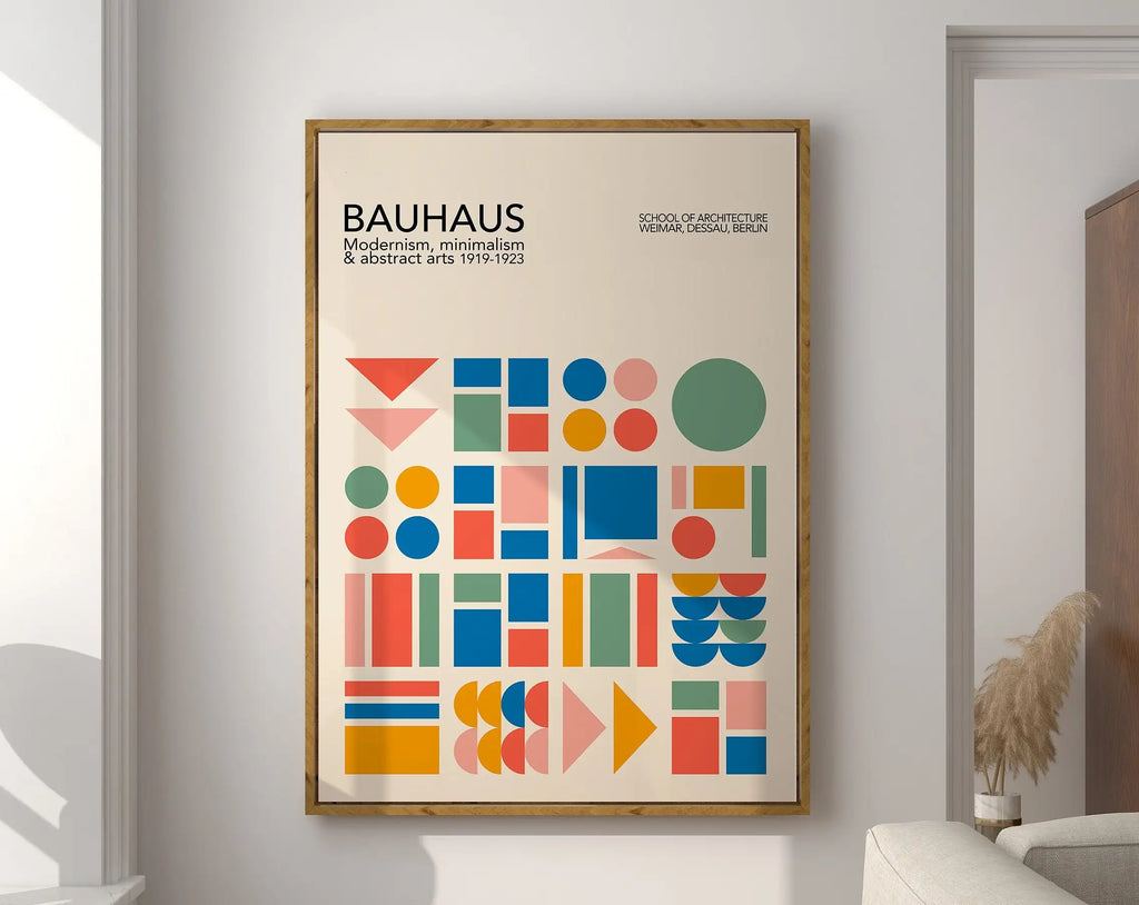 DecorBites™ Geometric Bauhaus Canvas Print – Modern Wall Art