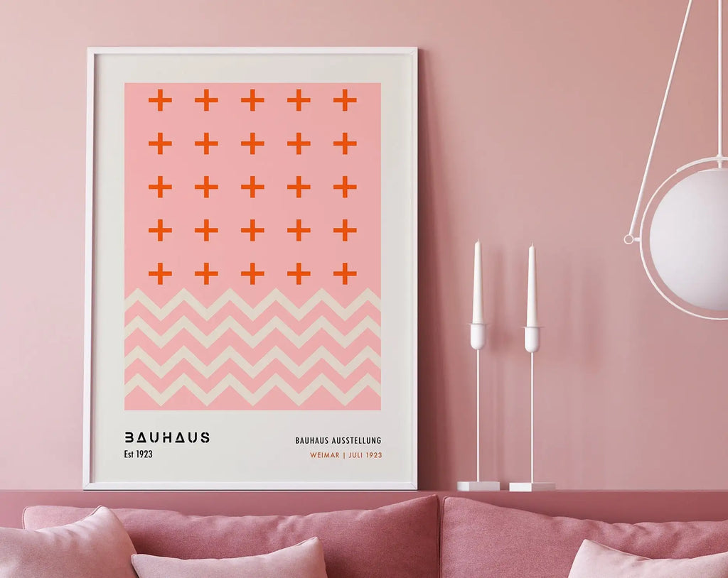 DecorBites™ Geometric Canvas Poster - Modern Bauhaus Style