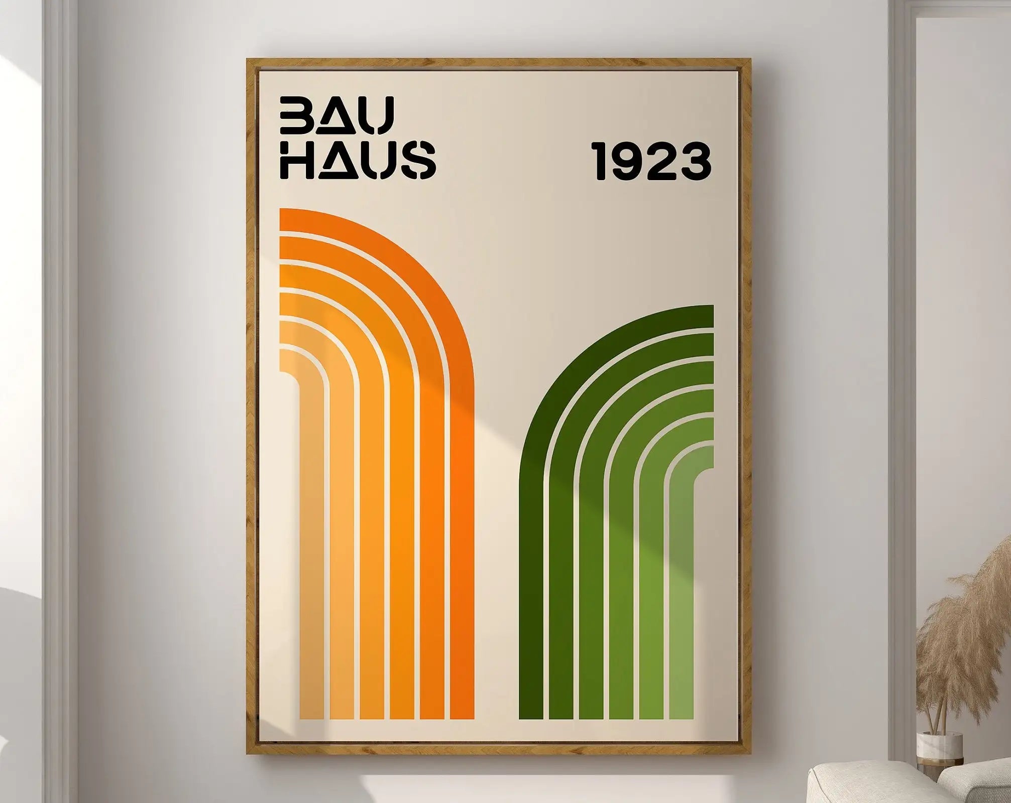 DecorBites™ Geometric Canvas Poster - Modern Bauhaus Style