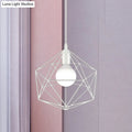DecorBites™ Geometric Metal Pendant Light - Industrial Living Room Hanging Light in Black/White - 3 Sizes Available