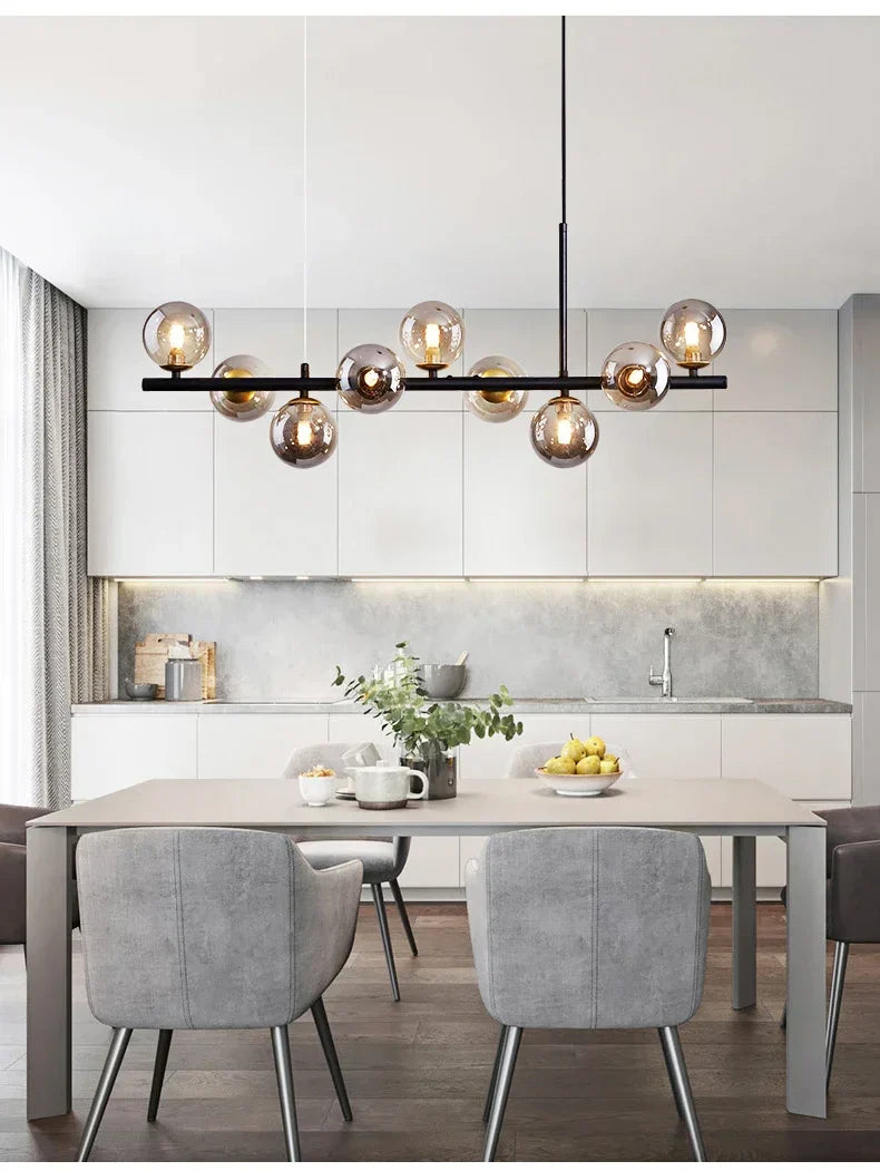 DecorBites™ Glass Ball Ceiling Chandelier for Dining Room