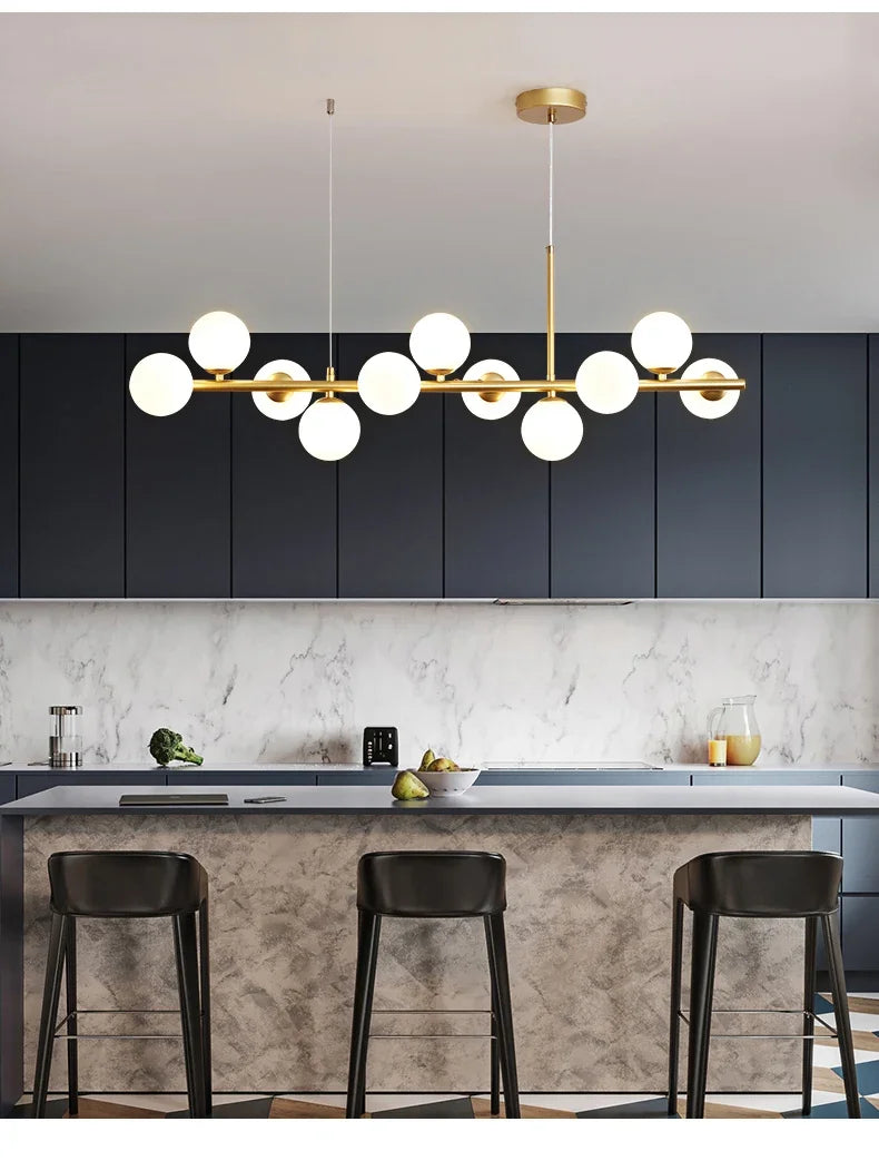 DecorBites™ Glass Ball Ceiling Chandelier for Dining Room