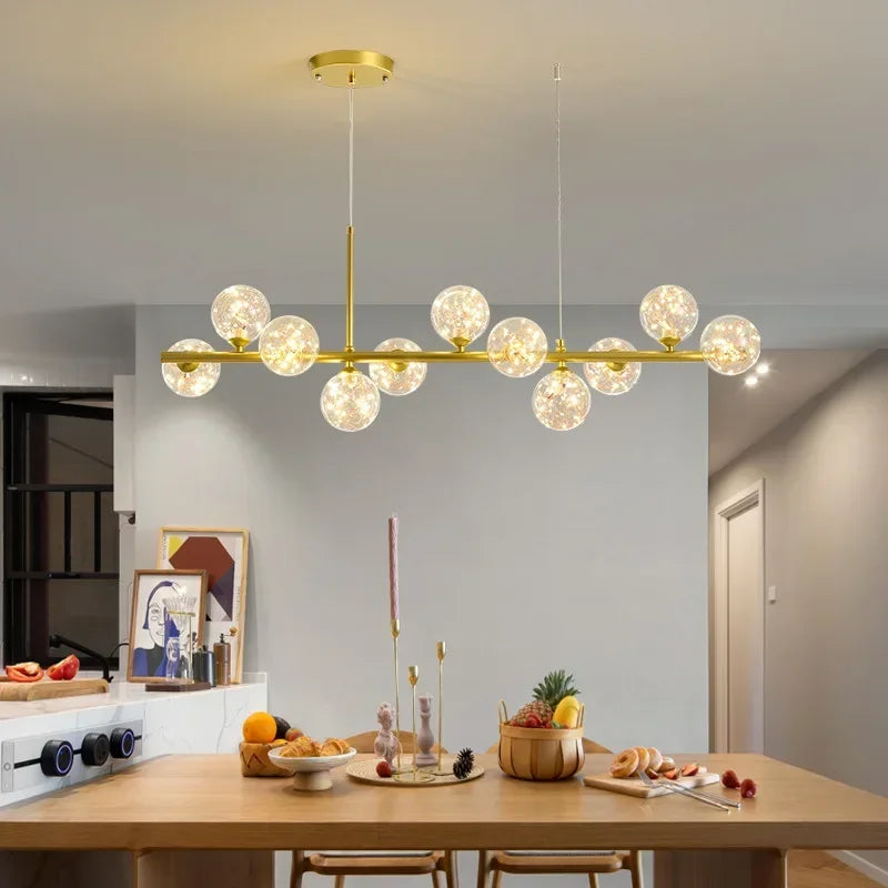DecorBites™ Glass Ball Ceiling Chandelier for Dining Room