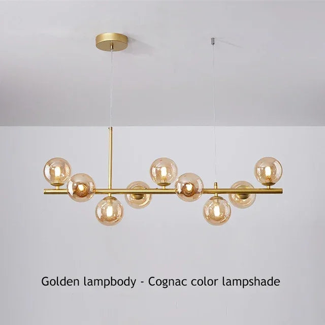 DecorBites™ Glass Ball Chandelier for Dining and Living Rooms