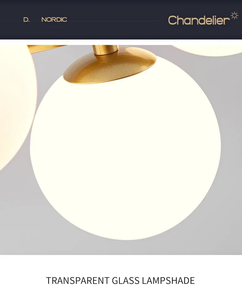 DecorBites™ Glass Ball Chandelier for Dining Room