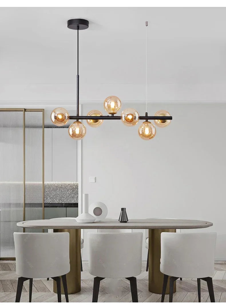 DecorBites™ Glass Ball Chandelier: Modern Ceiling Lighting Fixture