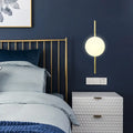 DecorBites™ Globe White Glass Wall Mount Sconce Light with Elegant Gold Arm and Base