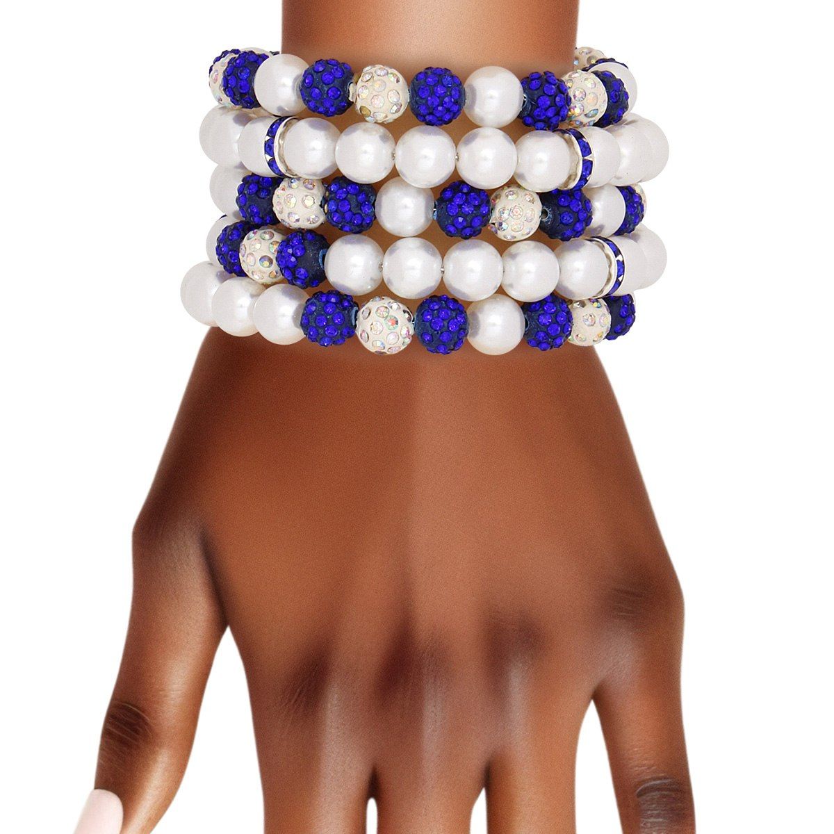 Memory Wire Bracelet with White Pearls and Beads – Stylish, Trendy Jewelry Accessory