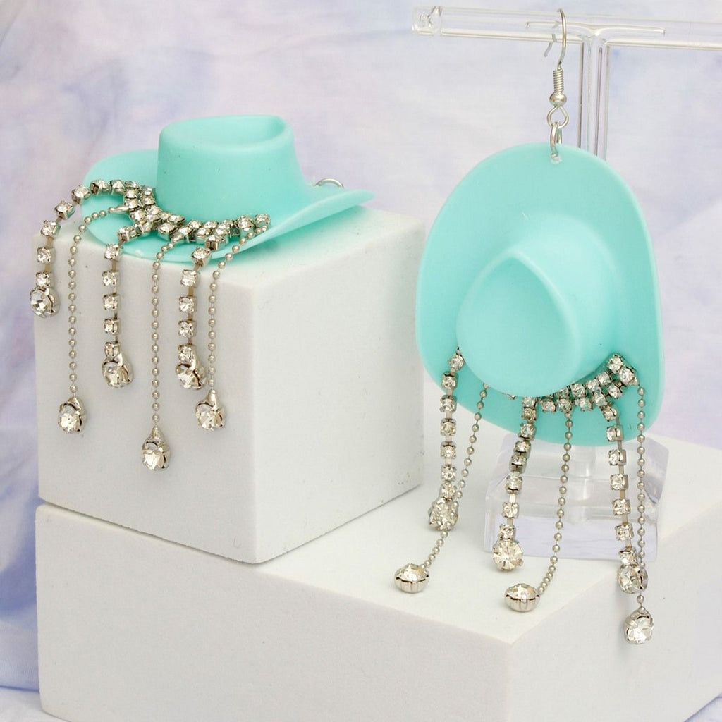 Fringe Turquoise Cowgirl Earrings with Fish Hook - Stylish Statement Jewelry