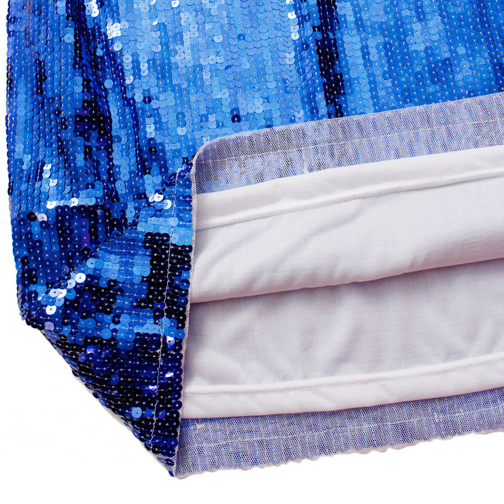 Women’s Sequin Jersey Shirt Blue and White Sorority Trendy Casual Top