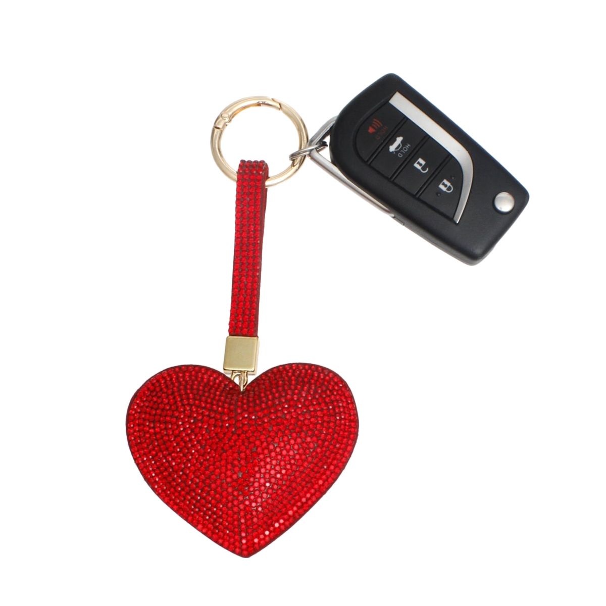 Handbag Clip with Gleaming Red Heart Padded Charm – Stylish Accessory