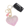 Heart Charm Keychain Pink Padded Sparkling Stylish Accessory