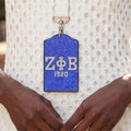 ID Badge Holder Blue Sparkling Sorority Pride Stylish Accessory