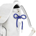 Bag Clip with White Pearl and Blue Cord Bow Heart – Stylish Accessory