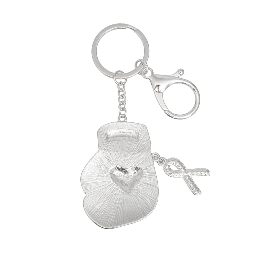 Breast Cancer Awareness Keychain Silver Light Pink Glove Stylish Accessory