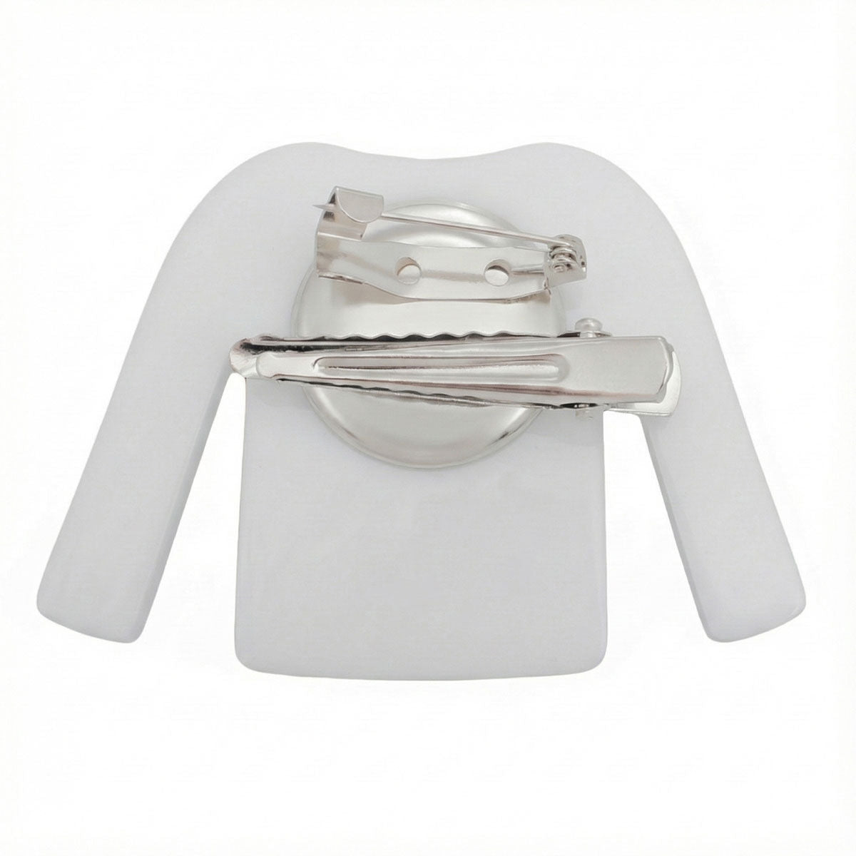 Fashion Brooch Hair Clip White and Black Stripe Shirt Pin Stylish Accessory