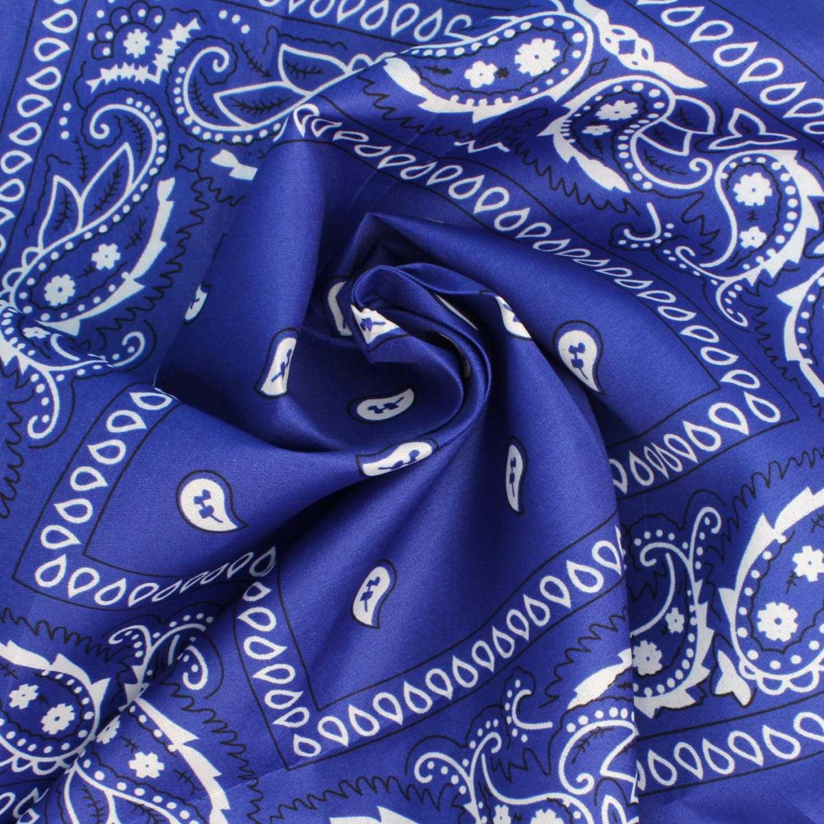 Statement Necklace Blue and White Bandana Bling Fringe Trendy Accessory