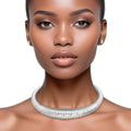 Silver Spring Coil Choker Necklace for Women Stylish Fashion Jewelry