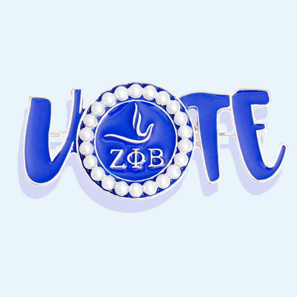 Women’s Brooch Zeta Phi Vote Sorority Pin Stylish Accessory