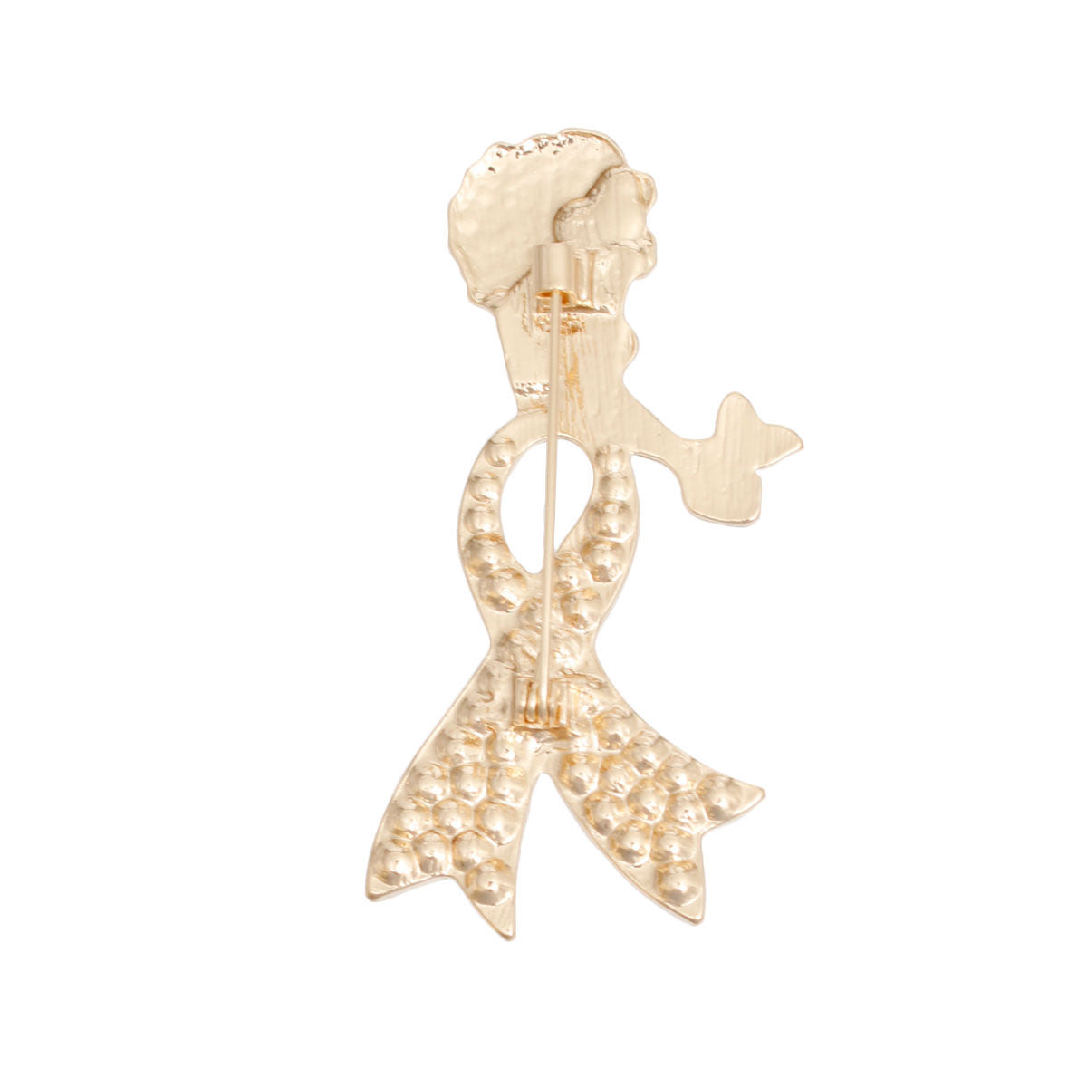 Women’s Breast Cancer Awareness Brooch Gold Light Pink Stylish Accessory
