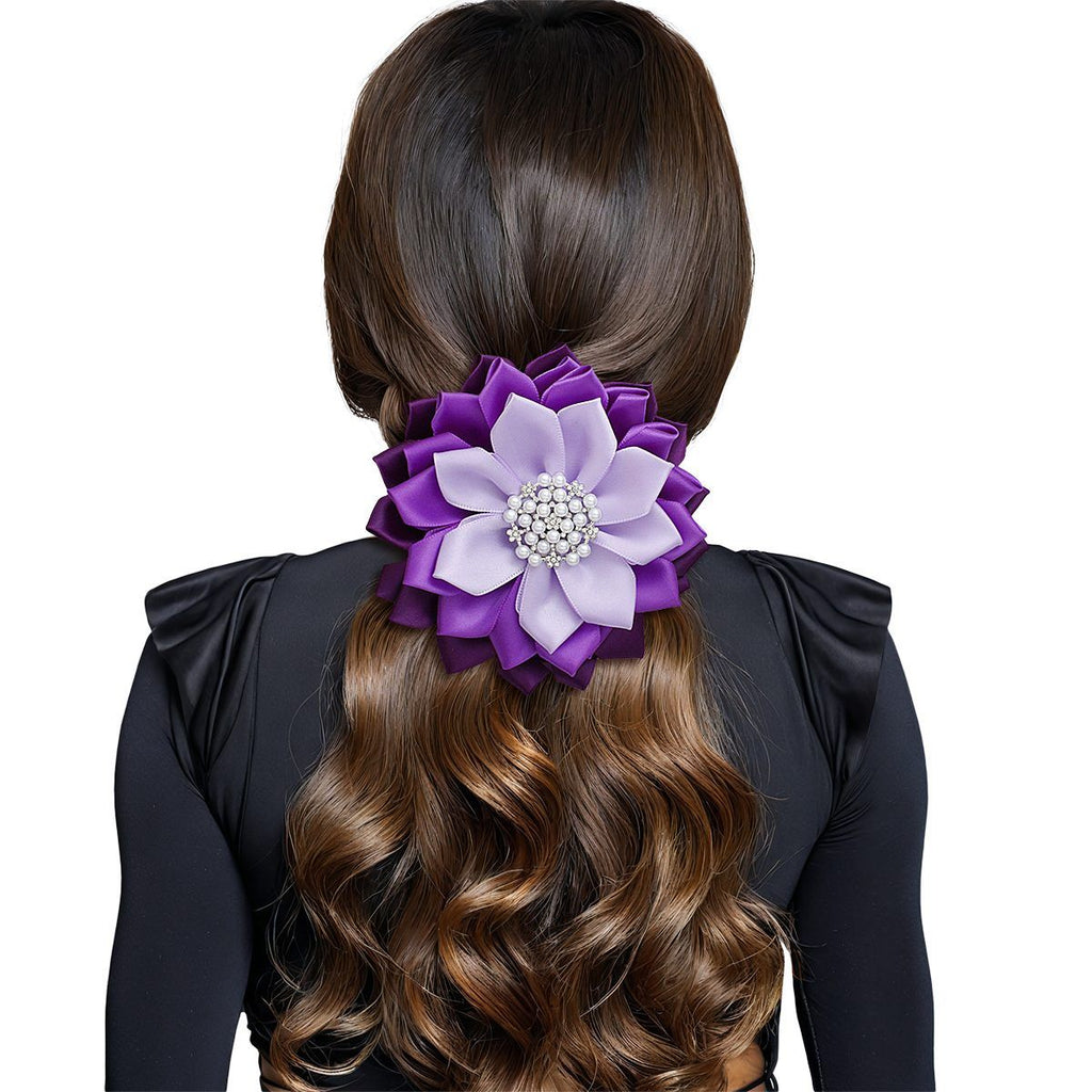 Fashion Brooch Purple Flower Pearl Clip and Pin Stylish Accessory