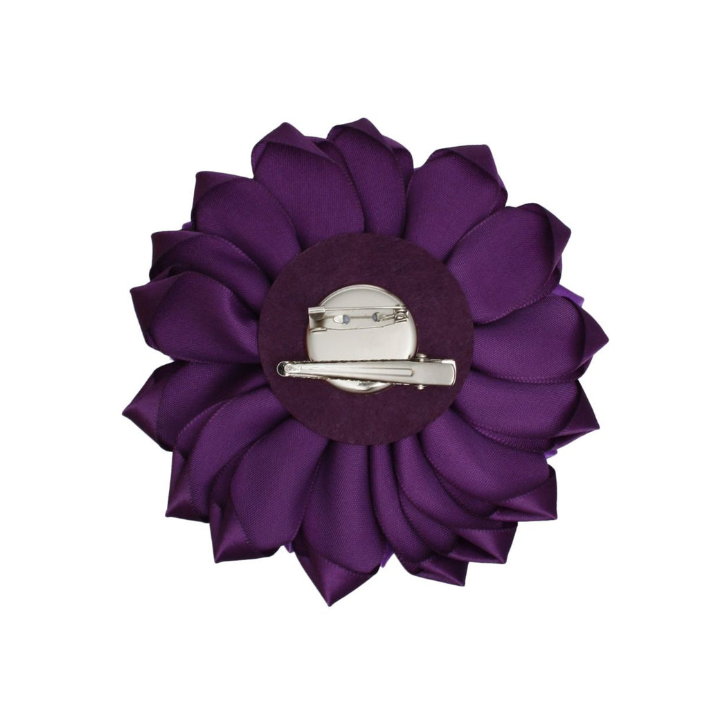 Fashion Brooch Purple Flower Pearl Clip and Pin Stylish Accessory