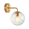 DecorBites™ Gold Ball Sconce with Hammered Glass Shade - Sleek Minimalist Wall Light