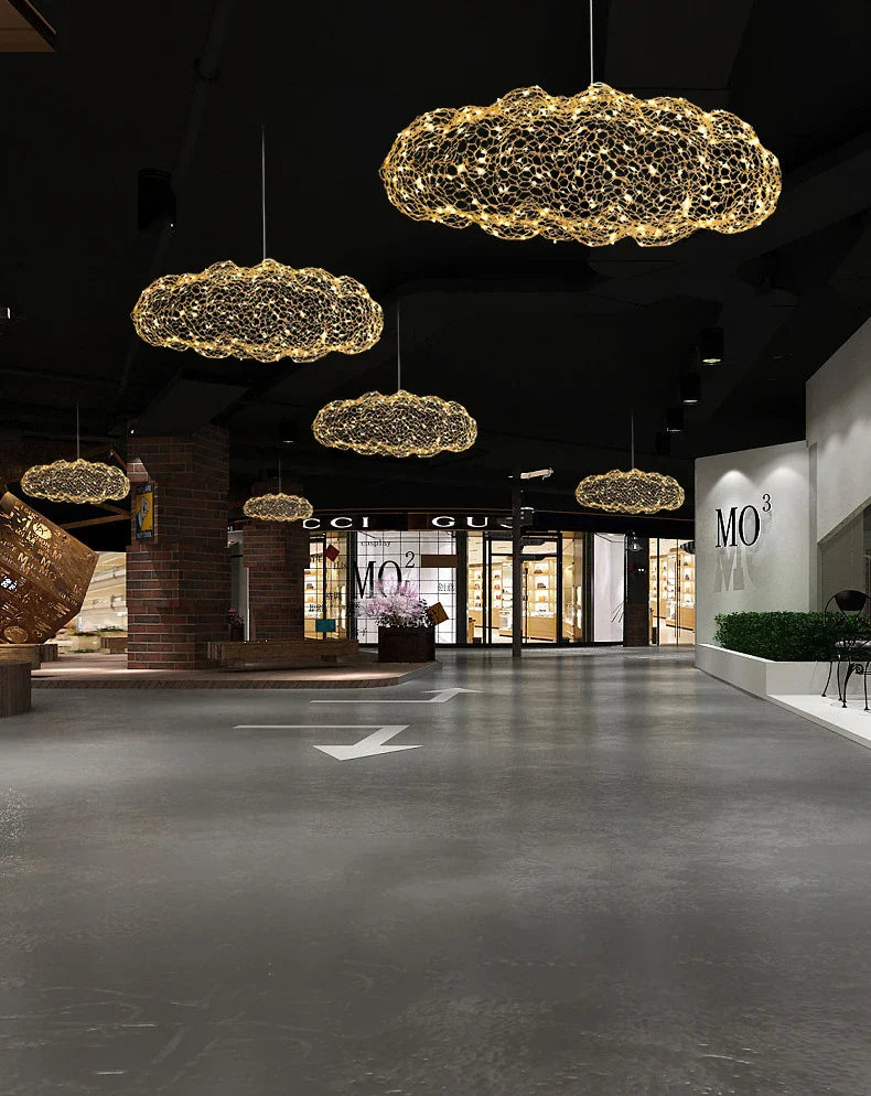 DecorBites™ Gold Cloud Pendant Lights for Home and Restaurant