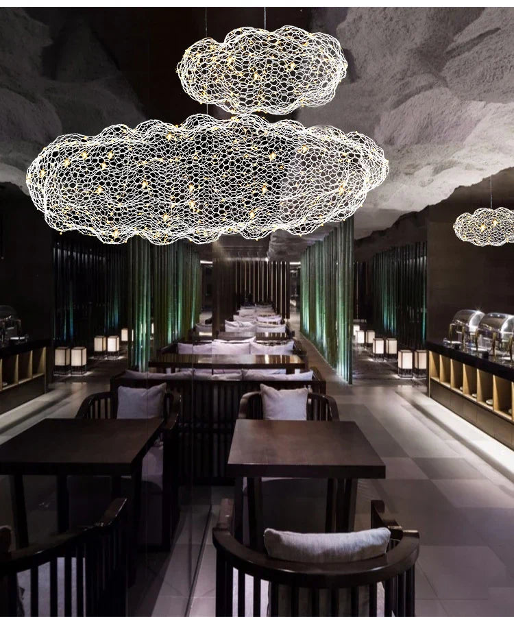 DecorBites™ Gold Cloud Pendant Lights for Home and Restaurant