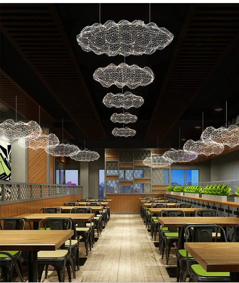 DecorBites™ Gold Cloud Pendant Lights for Home and Restaurant