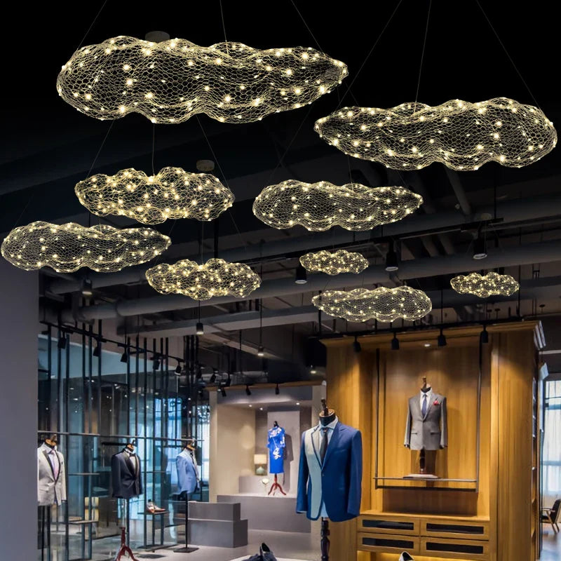 DecorBites™ Gold Cloud Pendant Lights for Home and Restaurant