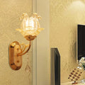DecorBites™ Gold Crystal Wall Lamp with Curved Arm - Simplicity Blossom 1/2-Light Wall Fixture