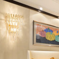 DecorBites™ Gold Crystal Wall Sconce with 3 Modern Heads and 4 Tiers for Living Room