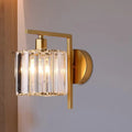 DecorBites™ Gold Crystal Wall Sconce with Modern Column Design - Perfect for Bedroom Lighting